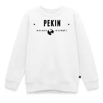 Peking stilisierte geografische Koordinaten - Kinder Premium Organic Sweatshirt - Weiß - Vorne - AI Model Kid Male (0cm)