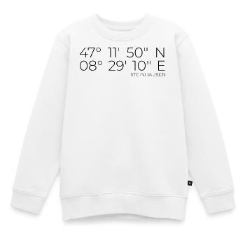Koordinaten Steinhausen Kanton Zug - Kinder Premium Organic Sweatshirt - Weiß - Vorne - AI Model Kid Male (0cm)