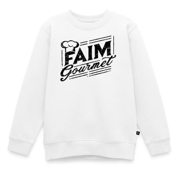 Faim gourmet - Foodie - Sweat Premium enfant bio - blanc - Devant - AI Model Kid Male (0cm)