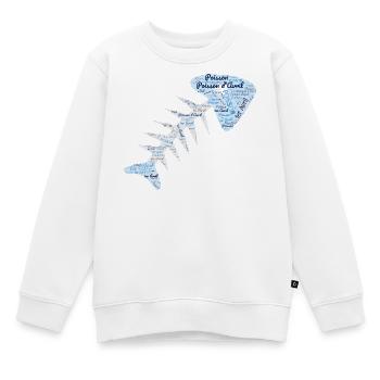 POISSON. POISSON D'AVRIL - Sweat Premium enfant bio - blanc - Devant - AI Model Kid Male (0cm)