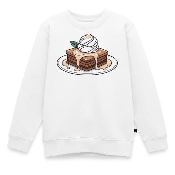 Brownie chaud - Sweat Premium enfant bio - blanc - Devant - AI Model Kid Male (0cm)