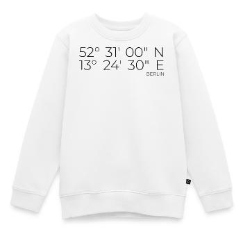 Koordinaten Berlin - Kinder Premium Organic Sweatshirt - Weiß - Vorne - AI Model Kid Male (0cm)