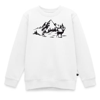 Gebirge - Kinder Premium Organic Sweatshirt - Weiß - Vorne - AI Model Kid Male (0cm)