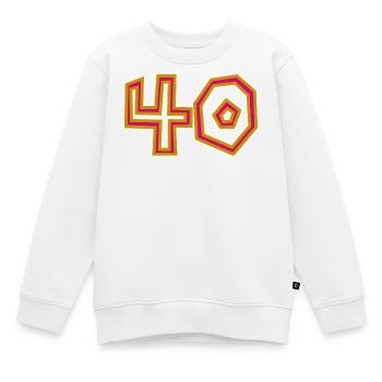 40. 40 ANS. 40e ANNIVERSAIRE. ANNIVERSAIRE 40 ANS. - Sweat Premium enfant bio - blanc - Devant - AI Model Kid Male (0cm)