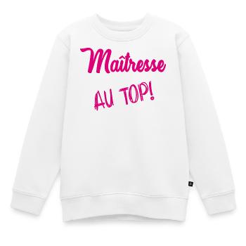 GELIEBTE. VIELEN DANK. DANKE, HERRIN - Kinder Premium Organic Sweatshirt - Weiß - Vorne - AI Model Kid Male (0cm)