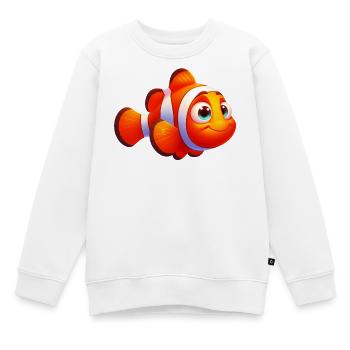 Poisson-clown - Sweat Premium enfant bio - blanc - Devant - AI Model Kid Male (0cm)
