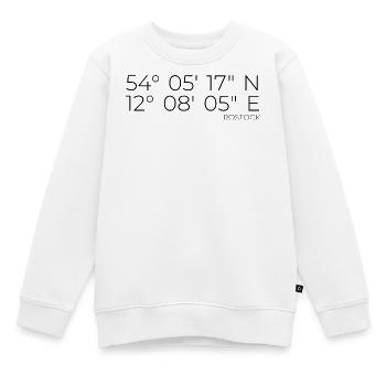 coordonnées Rostock - Sweat Premium enfant bio - blanc - Devant - AI Model Kid Male (0cm)