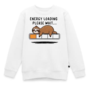 Paresseux Énergisant - Cadeau Relaxation Humour - Sweat Premium enfant bio - blanc - Devant - AI Model Kid Male (0cm)