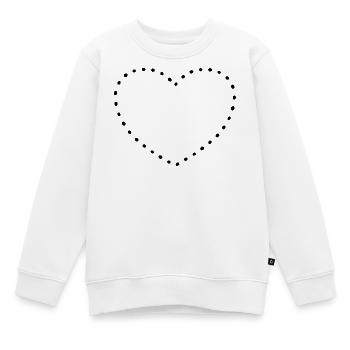 Herz black dots - Kinder Premium Organic Sweatshirt - Weiß - Vorne - AI Model Kid Male (0cm)