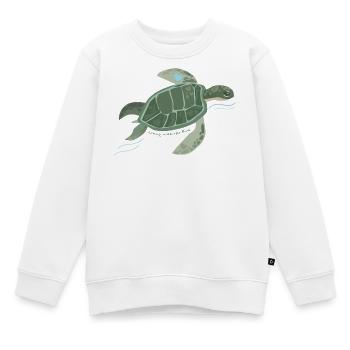 Herz Turtle: Fluss der Ruhe - Kinder Premium Organic Sweatshirt - Weiß - Vorne - AI Model Kid Male (0cm)