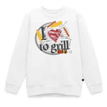 Un barbecue avec du maïs, des saucisses et de la viande en forme de cœur - Sweat Premium enfant bio - blanc - Devant - AI Model Kid Male (0cm)