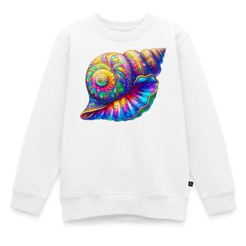 Muschel - Kinder Premium Organic Sweatshirt - Weiß - Vorne - AI Model Kid Male (0cm)