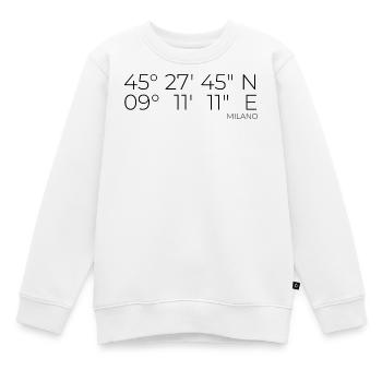 Koordinaten Milano Italien - Kinder Premium Organic Sweatshirt - Weiß - Vorne - AI Model Kid Male (0cm)