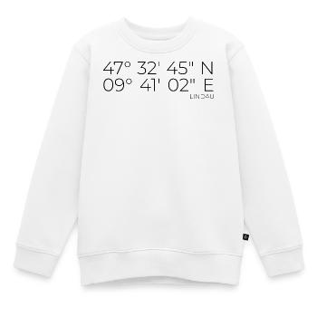 Coordonnées Lindau Lac de Constance - Sweat Premium enfant bio - blanc - Devant - AI Model Kid Male (0cm)