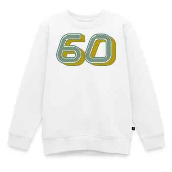 60. 60 ANS. 60e ANNIVERSAIRE. ANNIVERSAIRE 60 ANS. - Sweat Premium enfant bio - blanc - Devant - AI Model Kid Male (0cm)