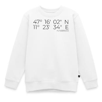Koordinaten Innsbruck Österreich - Kinder Premium Organic Sweatshirt - Weiß - Vorne - AI Model Kid Male (0cm)