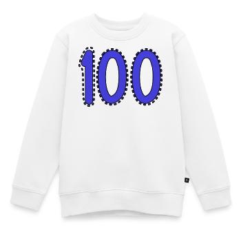 100. 100 ANS. 100e ANNIVERSAIRE. ANNIVERSAIRE 100 - Sweat Premium enfant bio - blanc - Devant - AI Model Kid Male (0cm)