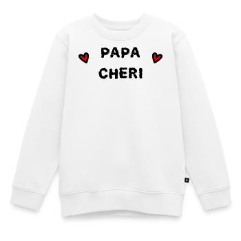 FROHER VATERTAG. PAPA. VATERTAG. VATER - Kinder Premium Organic Sweatshirt - Weiß - Vorne - AI Model Kid Male (0cm)