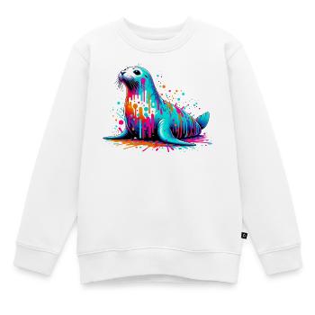 Siegel - Kinder Premium Organic Sweatshirt - Weiß - Vorne - AI Model Kid Male (0cm)