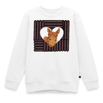 Muli Esel Huftier Herz Herzen Valentinstag - Kinder Premium Organic Sweatshirt - Weiß - Vorne - AI Model Kid Male (0cm)