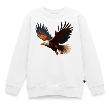Adler - Kinder Premium Organic Sweatshirt - Weiß - Vorne - AI Model Kid Male (0cm)