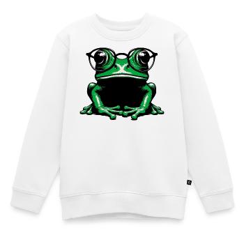 Grenouille à lunettes - Sweat Premium enfant bio - blanc - Devant - AI Model Kid Male (0cm)
