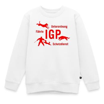 IGP Hundesport - rot - Kinder Premium Organic Sweatshirt - Weiß - Vorne - AI Model Kid Male (0cm)