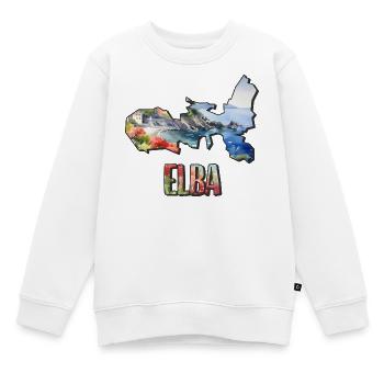 Carte aquarelle de l’île d’Elbe - Sweat Premium enfant bio - blanc - Devant - AI Model Kid Male (0cm)