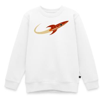 Rote Weltraumrakete - Kinder Premium Organic Sweatshirt - Weiß - Vorne - AI Model Kid Male (0cm)