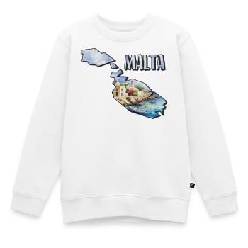 Aquarell Landkarte Malta - Kinder Premium Organic Sweatshirt - Weiß - Vorne - AI Model Kid Male (0cm)