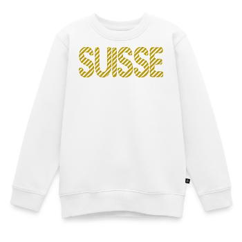 SCHWEIZ. LAND. GENF. SCHWEIZ. HUMOR. LAND - Kinder Premium Organic Sweatshirt - Weiß - Vorne - AI Model Kid Male (0cm)
