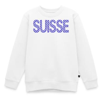 SCHWEIZ. LAND. GENF. SCHWEIZ. HUMOR. LAND - Kinder Premium Organic Sweatshirt - Weiß - Vorne - AI Model Kid Male (0cm)