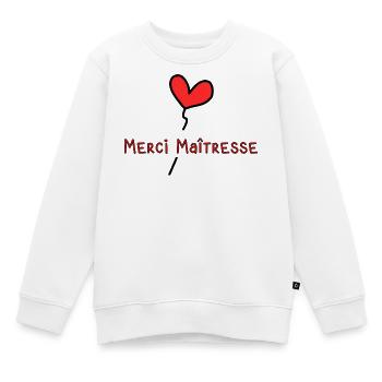 GELIEBTE. VIELEN DANK. DANKE HERRIN - Kinder Premium Organic Sweatshirt - Weiß - Vorne - AI Model Kid Male (0cm)