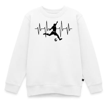Fußball Herzschlag Schuss Spieler Fußballer Team - Kinder Premium Organic Sweatshirt - Weiß - Vorne - AI Model Kid Male (0cm)