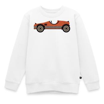 Voiture de course texturée rouge - Sweat Premium enfant bio - blanc - Devant - AI Model Kid Male (0cm)