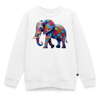 Éléphant - Sweat Premium enfant bio - blanc - Devant - AI Model Kid Male (0cm)