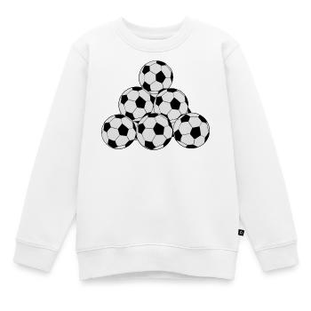 Ein Haufen Fußballbälle - Kinder Premium Organic Sweatshirt - Weiß - Vorne - AI Model Kid Male (0cm)