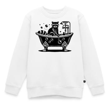 Niedlicher Waschbär in der Badewanne - Kinder Premium Organic Sweatshirt - Weiß - Vorne - AI Model Kid Male (0cm)