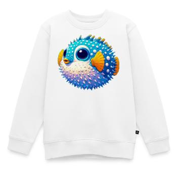 Kugelfisch - Kinder Premium Organic Sweatshirt - Weiß - Vorne - AI Model Kid Male (0cm)