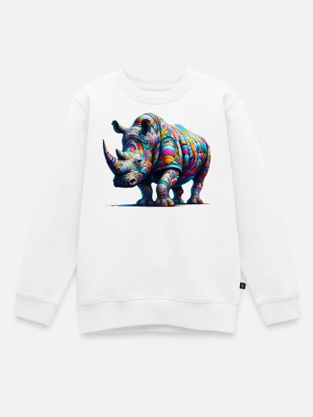 Nashorn - Kinder Premium Organic Sweatshirt - Weiß