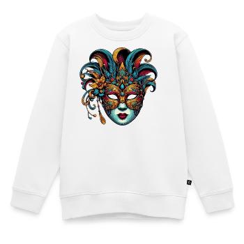 Masque du Carnaval de Venise - Sweat Premium enfant bio - blanc - Devant - AI Model Kid Male (0cm)