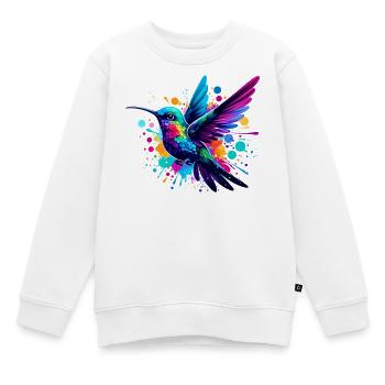 Kolibri - Kinder Premium Organic Sweatshirt - Weiß - Vorne - AI Model Kid Male (0cm)