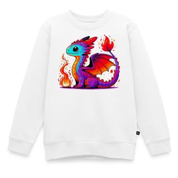 Dragon - Kids Premium Organic Sweatshirt - white - Front - AI Model Kid Male (0cm)