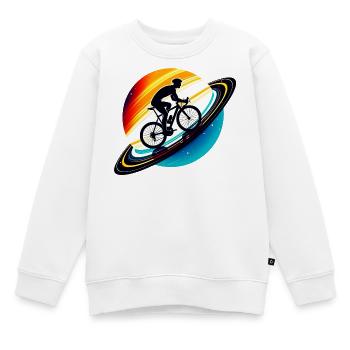 Radfahrer auf dem Saturn - Kinder Premium Organic Sweatshirt - Weiß - Vorne - AI Model Kid Male (0cm)
