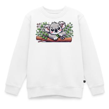 Der niedliche Koalabär auf einem Eukalyptus Ast - Kinder Premium Organic Sweatshirt - Weiß - Vorne - AI Model Kid Male (0cm)