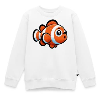 Poisson-clown - Sweat Premium enfant bio - blanc - Devant - AI Model Kid Male (0cm)