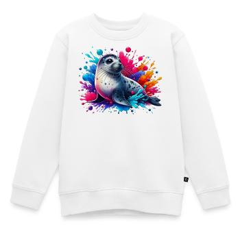 Siegel - Kinder Premium Organic Sweatshirt - Weiß - Vorne - AI Model Kid Male (0cm)