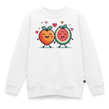 Amour passion fruitée - Sweat Premium enfant bio - blanc - Devant - AI Model Kid Male (0cm)