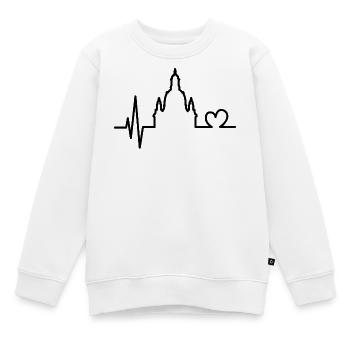 Herzschlag Liebe Dresden Frauenkirche Symbol Logo - Kinder Premium Organic Sweatshirt - Weiß - Vorne - AI Model Kid Male (0cm)