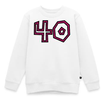 40. 40 ANS. 40e ANNIVERSAIRE. ANNIVERSAIRE 40 ANS. - Sweat Premium enfant bio - blanc - Devant - AI Model Kid Male (0cm)
